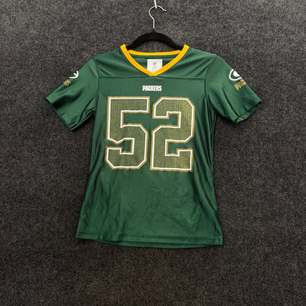 NFL Green Bay Packers Clay Matthews 52 Jersey Girls Small 7/8 Green 2000s